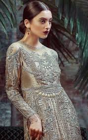 Moon Dust Champagne Color Beaded Pakistani Bridal Dress Available Online Pakistani Bridal Dresses Latest Bridal Dresses Bridal Dresses