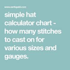 Simple Hat Calculator Chart How Many Stitches To Cast On For Va Knitting Patterns Free Hats Beanie Knitting Patterns Free Baby Cardigan Knitting Pattern Free