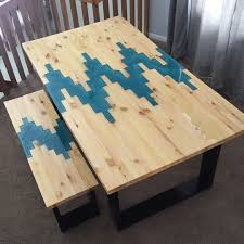 Epoxy Resin Modern Dining Room Table And Bench Resin Furniture Epoxy Resin Wood Wood Table Design
