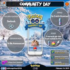 swinub community day announced pokemon go hub