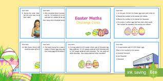 Six differentiated easter word problems activities. Easter Maths Challenge Ks2 Challenge Cards Teacher Made