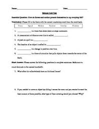 Forces And Motion Assessment Force And Motion Science Assessments Force