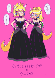 princess peach and bowsette (mario and 1 more) drawn by yoineko | Danbooru