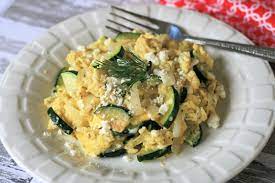 Scrambled Eggs With Zucchini And Feta Feta Recipes Recipes Feta
