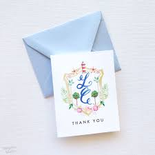 You could also choose a monogrammed card or have a personalized card with your name on it. Hilton Head Crest Thank You Cards Mospens Studio Custom Wedding Invitations Stationery