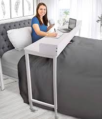 Amazonsmile Joy Overbed Table With Wheels Height Adjustable Rolling Bed Desk For Full Queen Beds Mobile Multi Functiona In 2020 Overbed Table Bed Desk Rolling Bed