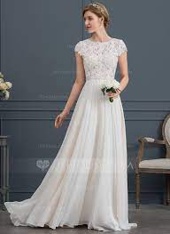 Julie vino spring 2018 wedding dresses — venezia bridal collection | wedding inspirasi. Us 156 00 A Line Princess Scoop Neck Sweep Train Chiffon Wedding Dress Jj S House Modest Wedding Dresses Short Sleeve Wedding Dress Wedding Dress Chiffon
