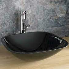 The tabletop basin is a very charming feature for a bathroom. Alderbury Home Bathroom Sink Glass Wash Basin Countertop Compact Round Corner 90 84 Picclick Uk