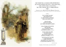 La Puebla De Castro Coplas Populares A San Francisco Solano