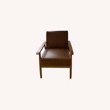 Sauder nova loft faux leather upholstered accent arm chair in dark gray by sauder. Wayfair Cognac Faux Leather Solid Wood Aptdeco