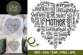 Download Mothers Day Svg Heart Shape Word Art Svg Sublimation 1214997 Cut Files Design Bundles