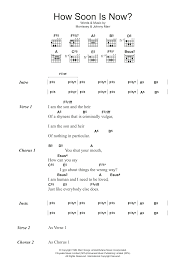 I am the son 1 and the heir of a shyness that is criminally vulgar 2 i am the son and heir of nothing in particular. How Soon Is Now Sheet Music The Smiths Guitar Chords Lyrics