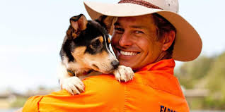 Farmer Dave works with his dog, Matilda