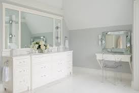 Keyholes on back to mount to the wall. Wall Mount Makeup Vanity With Ghost Vanity Chair Transitional Bathroom