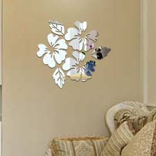 3d wall flower stickers home decor. 2 Sets Flower Pattern Wall Sticker Home Decor 3d Wall Decal Art Diy Mirror Wall Stickers Living Room Decoration Sliver Alexnld Com