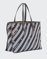 Givenchy Medium Bond Chain Canvas Tote Bag In Blue Modesens
