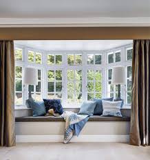 They also increase available floor space, because they project outwards anything from 10° to nearly 50°. 5 Curtain Ideas For Bay Windows Curtains Up Blog Window Seat Design Bay Window Living Room Home Decor Bedroom