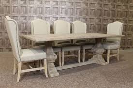 Cream Studded Dining Chair Upholstered In Neutral Linen Oak Chairs Oak Dining Room Set Rustic Kitchen Tables Oak Dining Room