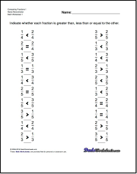 Learn How To Compare Fractions Get Free Printable Comparing Fractions Problems At Www Dadswork Kids Math Worksheets Free Math Worksheets Fractions Worksheets