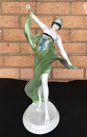 Art deco furniture is characterized by its celebration of modern life. Rare Art Deco Porcelain Figurine Serpantine Dancer Rosenthal C 1917 Goldscheid Art Deco Posters Art Art Deco