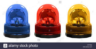 Emergency Vehicle Lighting Blue Red Yellow Warning Rotating Lights Stock Photo Alamy