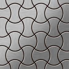 Sma professional custom ized metall edelstahl fliesen kanten verkleidung q form modern style 304 edelstahl fliesen verkleidung. Mosaik Fliese Massiv Metall Edelstahl Geburstet In Grau 1 6mm Stark Alloy Infinit S S B Designed By Karim Rashid 0 91 M2 Profhome Shop