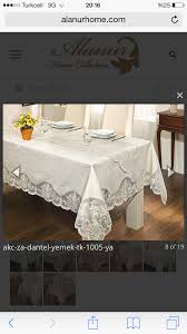 Keten Kordonlu Masa Ortusu Dantel