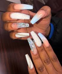 Acrylic coffin butterfly nails white. City Nails Spa Home Facebook