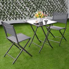 With outdoor tables and chairs that withstand the elements, it's easy to serve dinner outside. 3 Pcs Bistro Set Garden Backyard Table Chairs Outdoor Patio Furniture Folding Hw51582 Patio Furniture Outdoor Patio Furniturebistro Set Aliexpress
