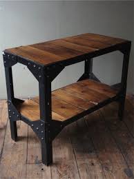 console industrielle metal chene massif rivetee meuble acier console industriel mobilier de salon