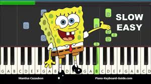 Start on the f line and draw the bass clef. Spongebob Squarepants Theme Easy Piano Notes And Synthesia Tutorial