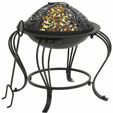 Fire vida fire pit steel folding outdoor garden patio heater grill camping bowl bbq with poker, grill, mesh lid, grate. Vidaxl Fire Pit With Poker 49 Cm Steel Black