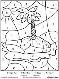 kindergarten color by number printable worksheets myteachingstation com