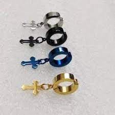 リングピアス フープピアス 単品 片耳用 メンズアクセサリー レディースアクセサリー 十字架 クロス おしゃれ かっこいい カッコイイ シンプル 単色 ピアス かっこいい リング ピアス ピアス