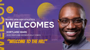 PVAMUGOLF: 📣 Welcome to The Hill, Coach Kortland Ware! ⛳️💜 Prairie View  A&M has officially named Kortland Ware as the new head coach for the men's  and women's golf programs! 🏆 2024
