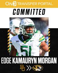 Baylor transfer EDGE Kamauryn Morgan has signed with Missouri, Pete Nakos  reports🐯