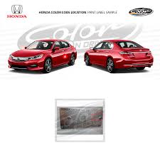 Honda Color Code Location Paint Label Sample Paint Color Codes Color Coding Car Paint Colors