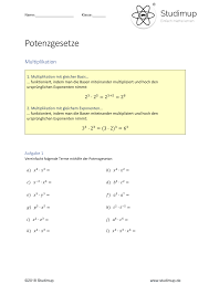 Potenzgesetze Arbeistblatt Mit Losung Und Wiederholung Unterrichtsmaterial Im Fach Mathematik In 2020 Mathematik Mathematikunterricht Wiederholung