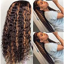When curly hair is one single color, it can hide its beautiful texture. Buy 180 Density Highlight Curly Lace Front Wigs For Black Women Pre Plucked Ombre Blonde Colored Wigs 4t27 Brazilian Remy Human Hair Wig 18 Inch 13x4 Lace Front Wig Online In Vietnam B08l73zqxq