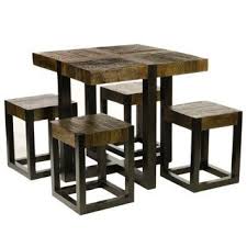 4.6 out of 5 stars. Amazon Com Rustic Square Dining Table With Four Stools Batavia Solid Wood Home Kitchen Small Space Dining Set Square Dining Tables Small Dining Table Set
