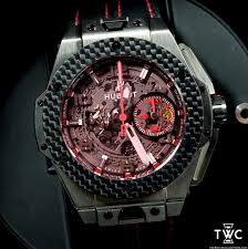 Shop for big bang ferrari titanium black rubber automatic men's watch 401.nx.0123.vr by hublot at jomashop, see price in cart. Hublot Big Bang Unico Ferrari Titanium Carbon