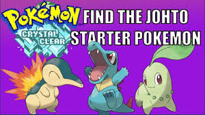 The johto pokédex puts the new starters at the beginning and groups evolutions from the two generations together (such as zubat/golbat/crobat). Pokemon Crystal Clear How To Find The Johto Starters Chikorita Cyndaquil And Totodile Youtube