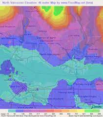Elevation Map North Vancouver Elevation Of North Vancouver,Canada Elevation Map, Topography, Contour