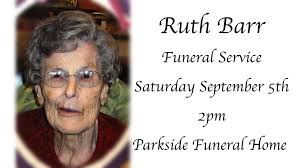 Ruth Barr Funeral Service