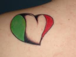 Italian flag tattoo design on chest; Italian Flag Tattoos