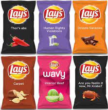 Ridiculous Lays Potato Chip Flavors Won T Make You Hungry But Will Make You Laugh Mandatory Potato Chip Flavors Lays Flavors Funny Food Memes