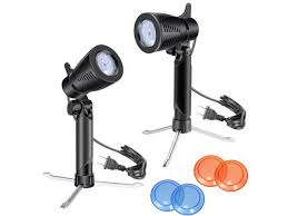 Neewer 2 Pack Table Top Photography Studio Led Lighting Kit With Tripod Base Orange Blue And Transparent Color Gel Filters For Photo Studio Product Toy Jewelry Shooting Newegg Com