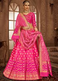 Hot pink is a color. Hot Pink Color Lehenga Choli