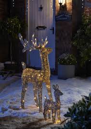 This Gorgeous Pair Are A Sparkly Treat This Christmas With Their Elegant Led Warm White Lights To Christmas Tree Decorations Christmas Display Reindeer Lights