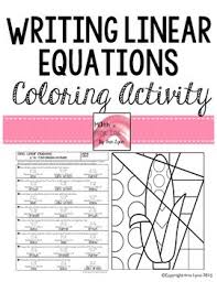 Writing Linear Equations Coloring Activity 8 F 4 Y Mx B Fall Activities With Middle School Math Or Algebra Writing Linear Equations Linear Equations Go Math
